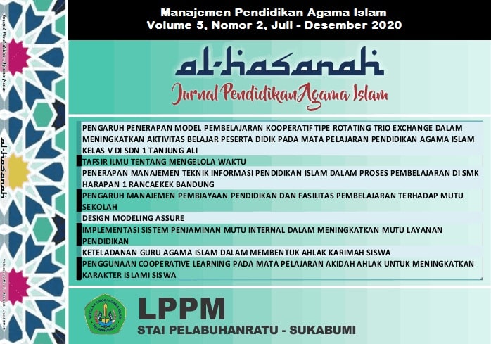 					View Vol. 5 No. 2 (2020): Al-Hasanah : Jurnal Pendidikan Agama Islam
				